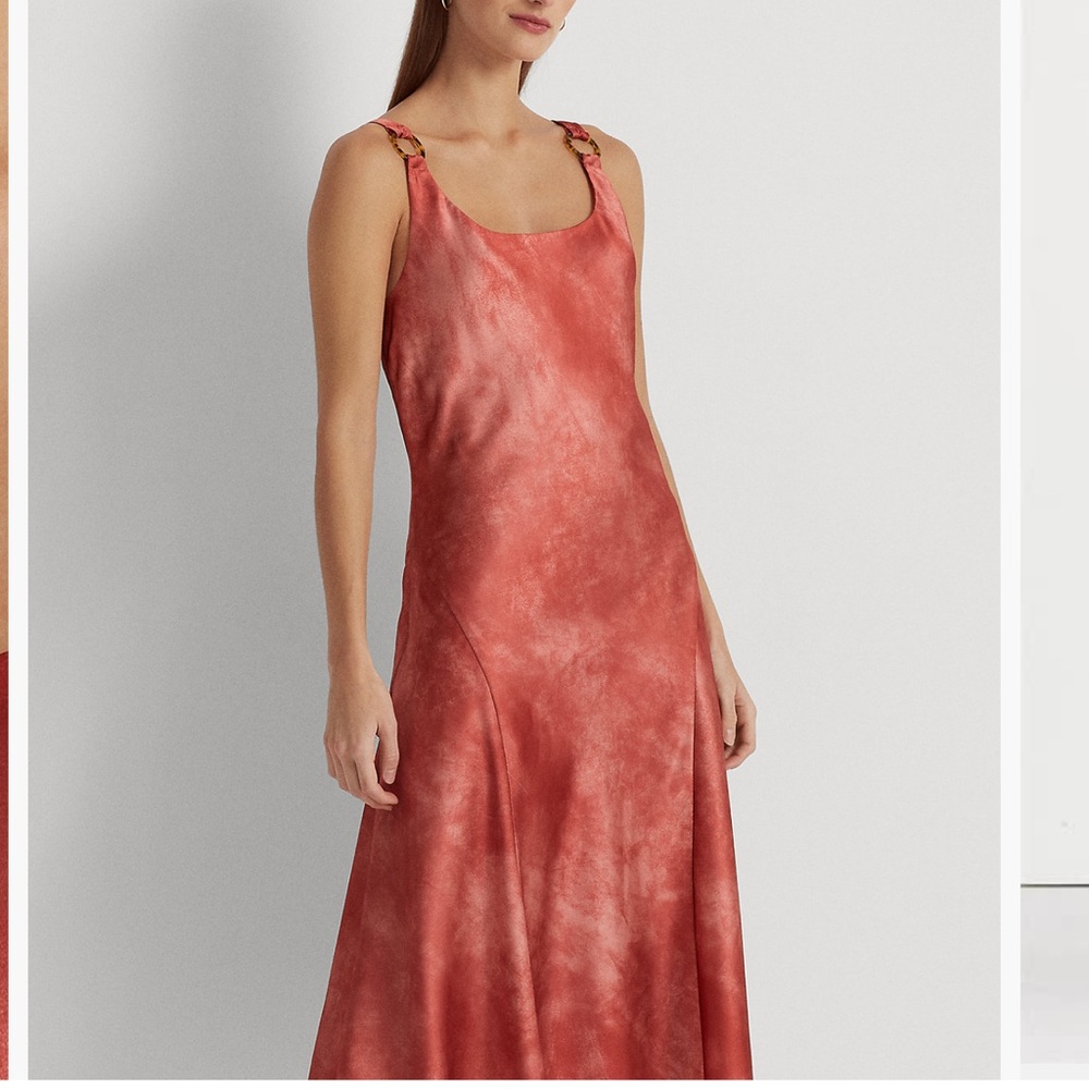 Ralph Lauren Tie Dye Print Ring Trim Dress